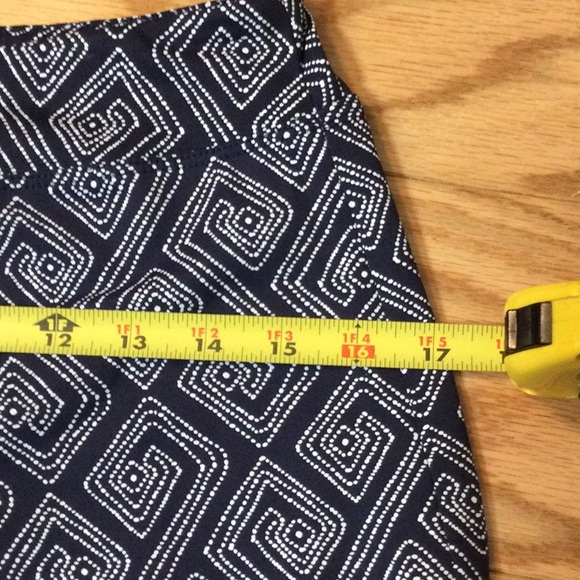 XS Persifor navy geometric print stretch wide leg pants - Picture 8 of 15